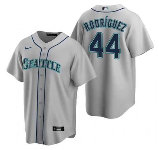 Men's Seattle Mariners #44 Julio Rodr??guez Grey Cool Base Stitched Jersey